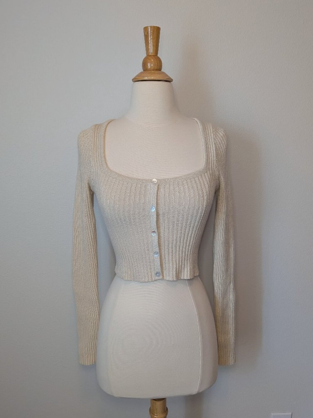 Dreamers by Debut Button Front Crop Sweater